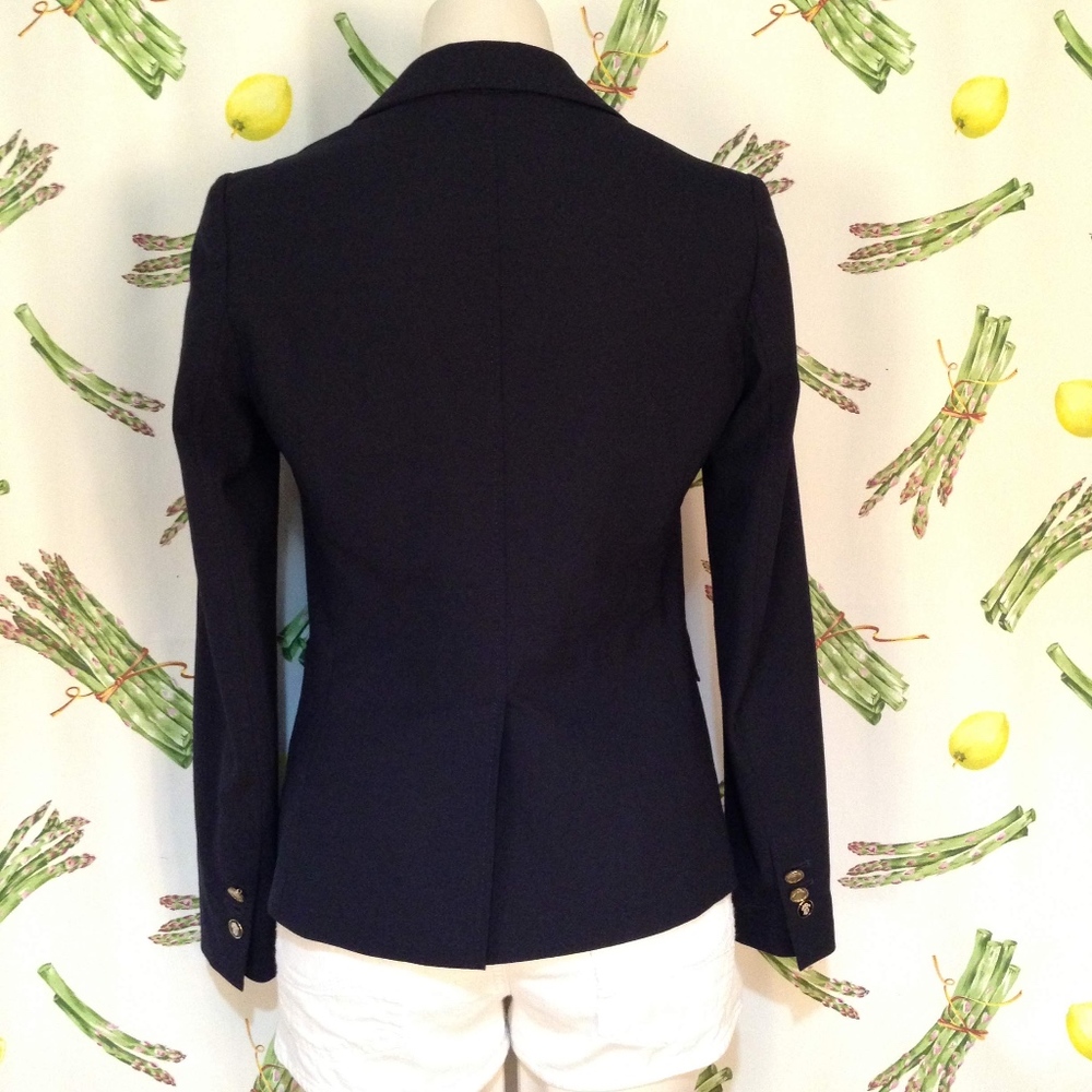 Tory Burch Navy Two Button Blazer Size 2 - Picture 3 of 8